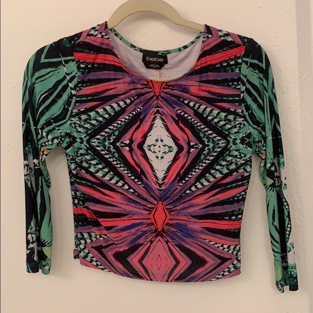 BEBE Multi Color Crop Top